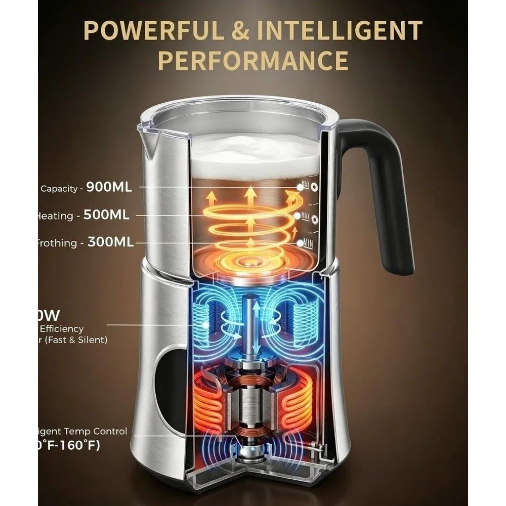 NEW Milk Frother and Steamer Large Capacity Detachable Electric Milk Frother BOX